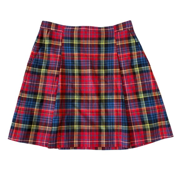Brooks Brothers Red Fleece Traditional Plaid Pleated Skirt Size 4 - Picture 1 of 4